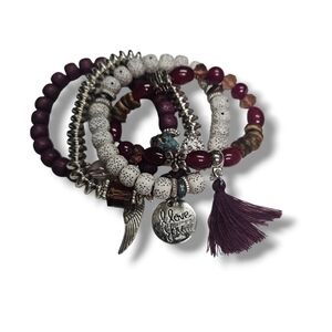 4 piece Bohemian Bracelet Set "I Love You" for Woman and Teens